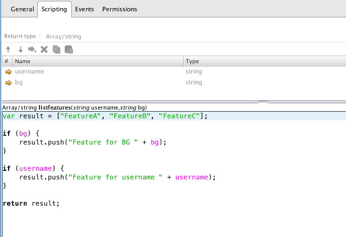 ASD request params vCO action